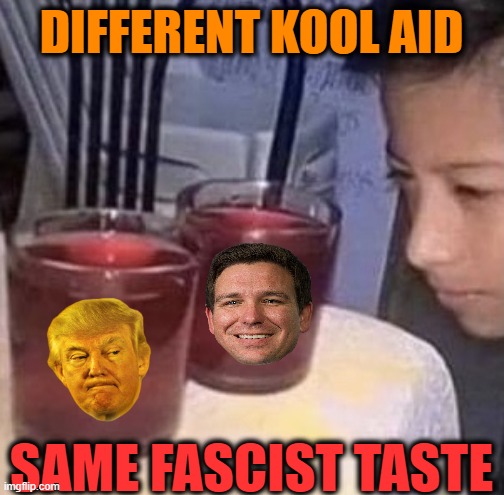 Same thing | DIFFERENT KOOL AID SAME FASCIST TASTE | image tagged in same thing | made w/ Imgflip meme maker