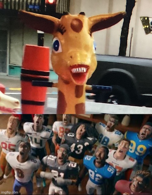 What is this Giraffe?!?! | image tagged in nfl players traumatized,memes,you had one job,giraffe,design fails,crappy design | made w/ Imgflip meme maker