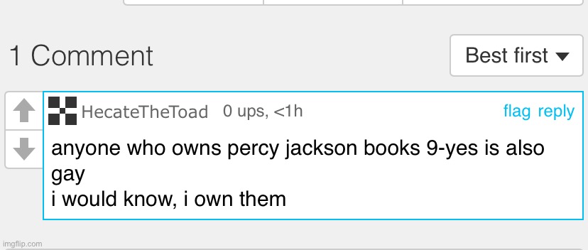 “Owning books is gay.” - MSMG | made w/ Imgflip meme maker