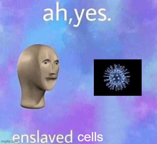 Virus | cells | image tagged in ah yes enslaved | made w/ Imgflip meme maker
