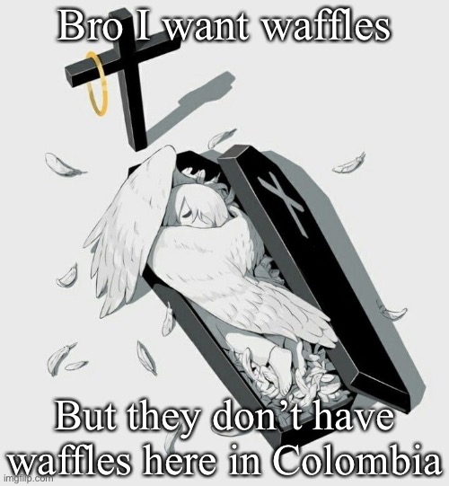 Avogado6 depression | Bro I want waffles; But they don’t have waffles here in Colombia | image tagged in avogado6 depression | made w/ Imgflip meme maker