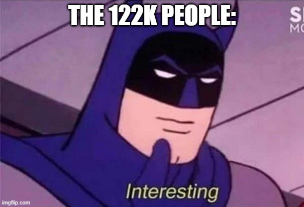 Batman Interesting | THE 122K PEOPLE: | image tagged in batman interesting | made w/ Imgflip meme maker