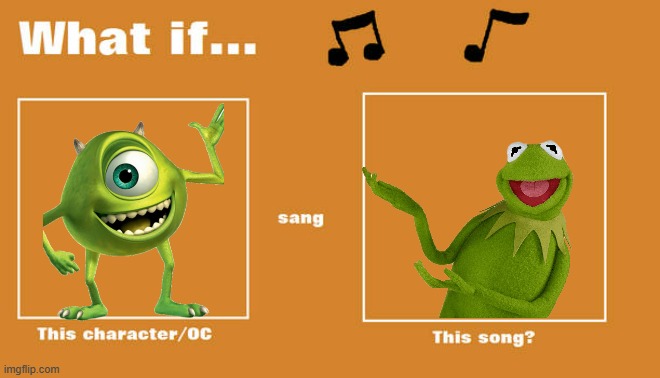 what if mike wazowski sung it's not easy being green from the muppets | image tagged in what if this character - or oc sang this song,disney,pixar,the muppets,songs | made w/ Imgflip meme maker