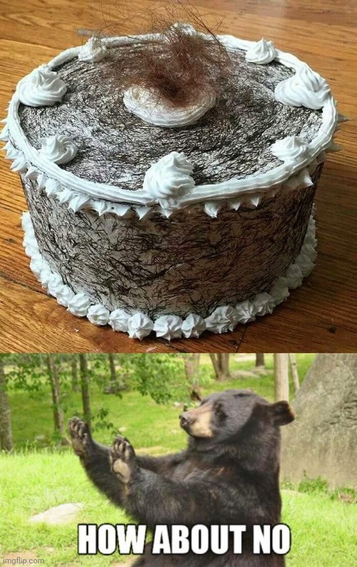Hairy cake | image tagged in memes,how about no bear,hairy,cake,cursed image,cakes | made w/ Imgflip meme maker