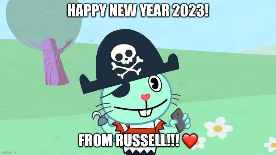 Happy New Year 2023 Everyone! | HAPPY NEW YEAR 2023! FROM RUSSELL!!! ❤️ | image tagged in happy russell,2023,happy new year | made w/ Imgflip meme maker