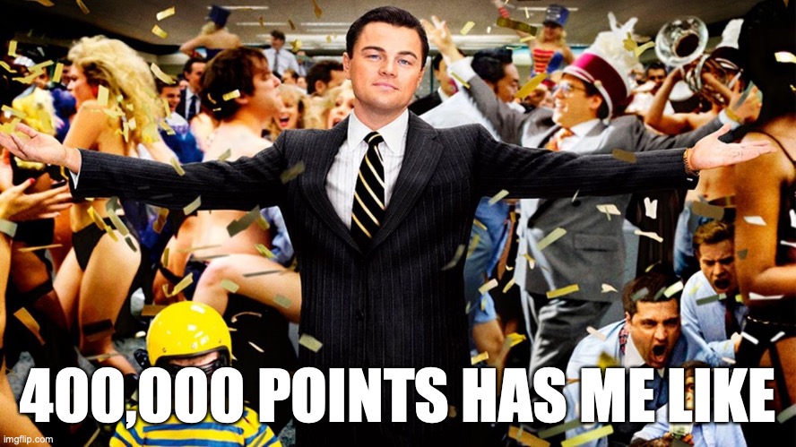 Yay! | 400,000 POINTS HAS ME LIKE | image tagged in wolf party,memes,imgflip points,xanderthesweet | made w/ Imgflip meme maker