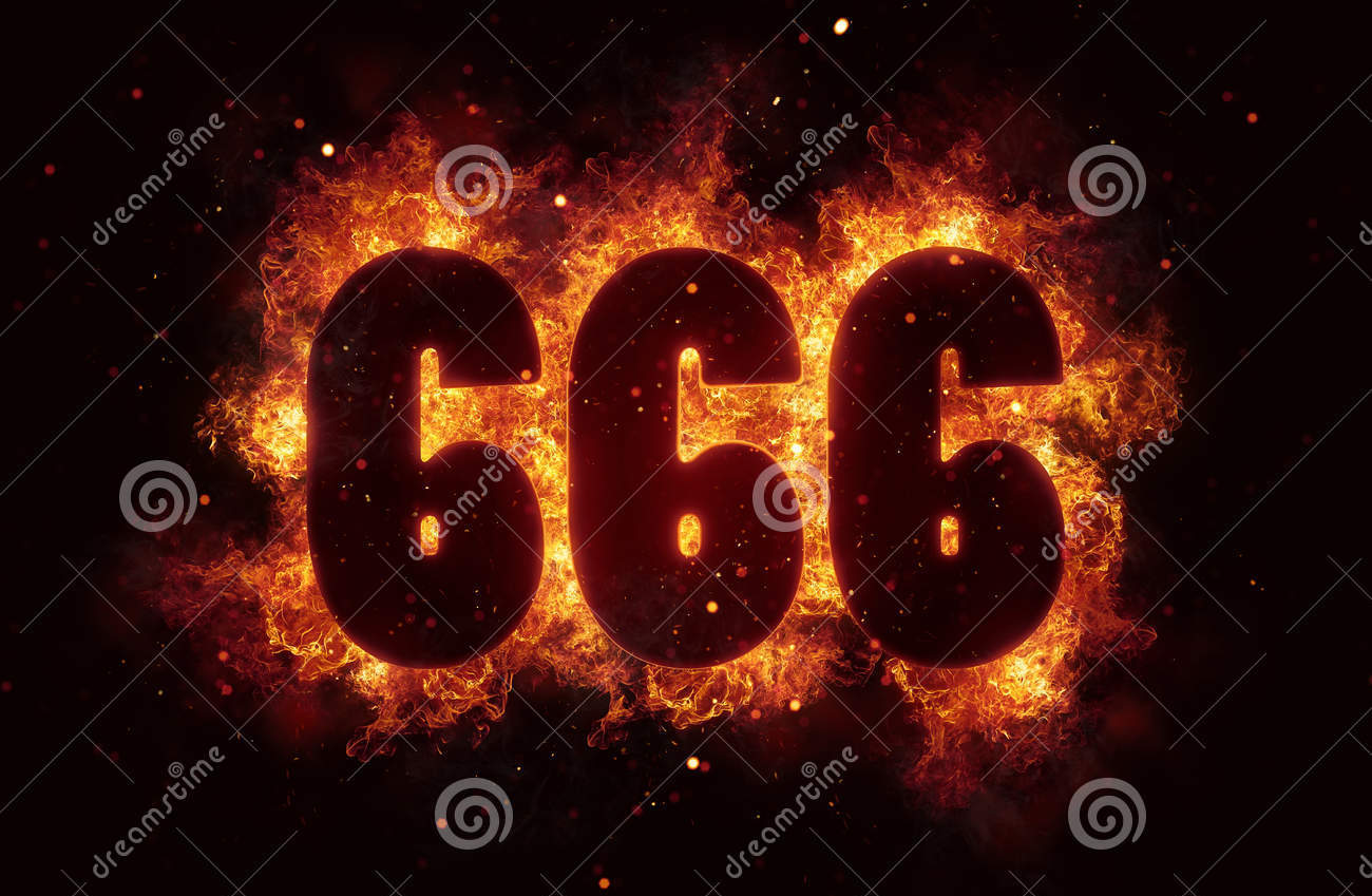 666 Fire Satanic Sign Blank Meme Template