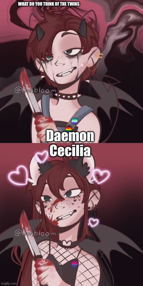 WHAT DO YOU THINK OF THE TWINS; Daemon
Cecilia | made w/ Imgflip meme maker