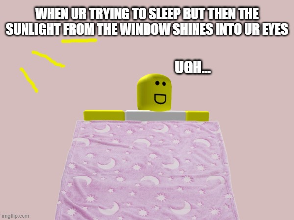 D: I want sleep | WHEN UR TRYING TO SLEEP BUT THEN THE SUNLIGHT FROM THE WINDOW SHINES INTO UR EYES; UGH... | image tagged in sleep,memes | made w/ Imgflip meme maker