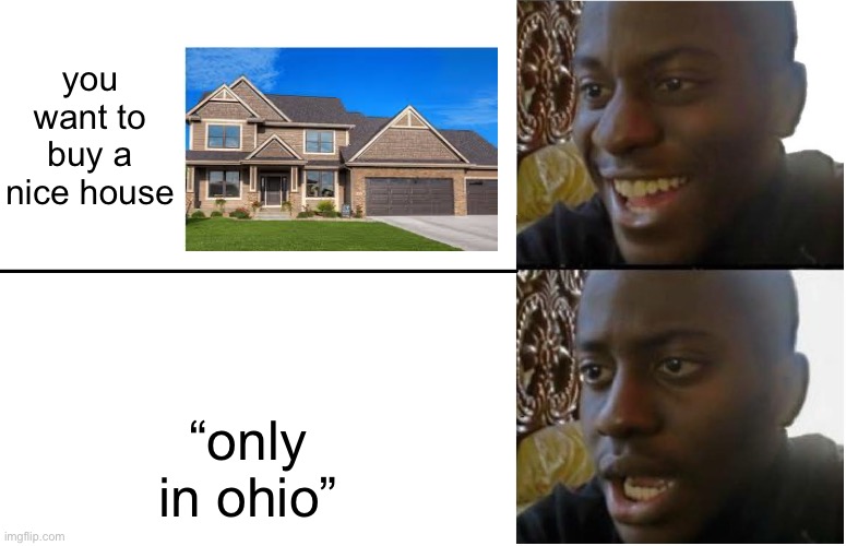 Disappointed Black Guy | you want to buy a nice house; “only in ohio” | image tagged in disappointed black guy,memes,ohio,house,buy,funny | made w/ Imgflip meme maker