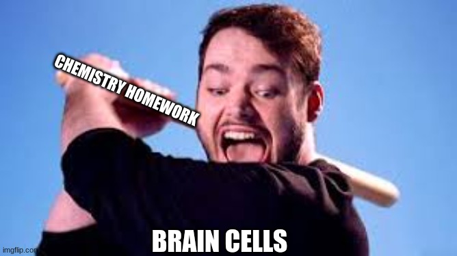 Chemistry Homework Vs Braincell | CHEMISTRY HOMEWORK; BRAIN CELLS | image tagged in youtuber,james | made w/ Imgflip meme maker