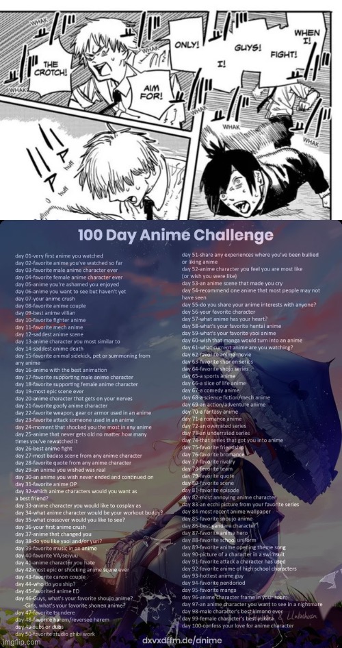 Day 27: my fav scene from csm by far | image tagged in 100 day anime challenge | made w/ Imgflip meme maker