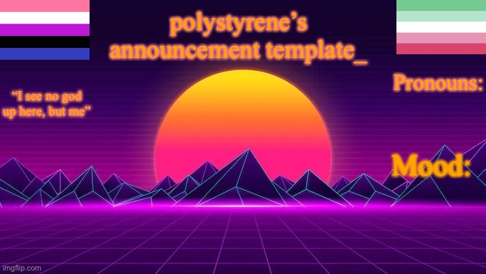polystyrene’s new announcement template Blank Meme Template