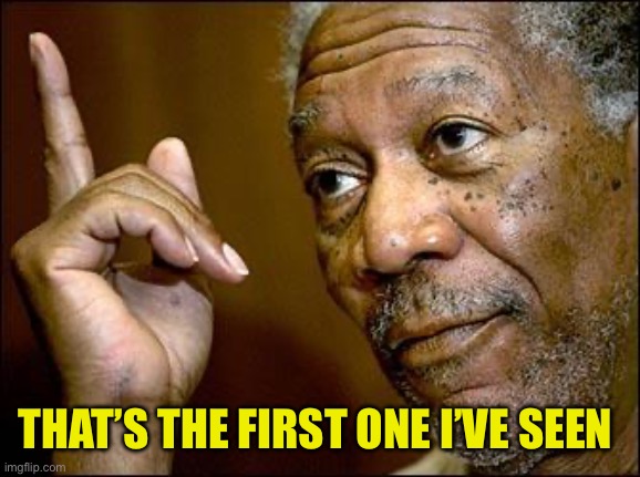 This Morgan Freeman | THAT’S THE FIRST ONE I’VE SEEN | image tagged in this morgan freeman | made w/ Imgflip meme maker