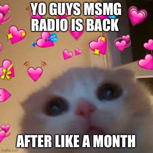 YO GUYS MSMG RADIO IS BACK; AFTER LIKE A MONTH | made w/ Imgflip meme maker