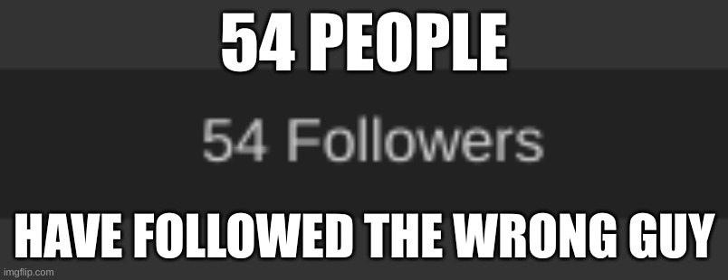 But um...thanks anyway | 54 PEOPLE; HAVE FOLLOWED THE WRONG GUY | image tagged in look at me,followers,happy new year | made w/ Imgflip meme maker