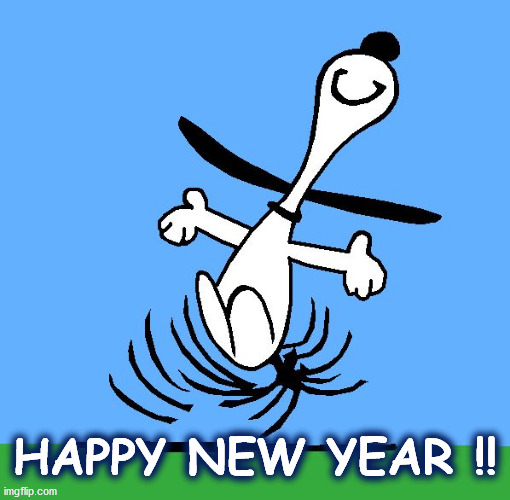 HAPPY NEW YEAR SNOOPY! | HAPPY NEW YEAR !! | image tagged in snoopy dance,snoopy,dance,happy new year,2023,happy | made w/ Imgflip meme maker