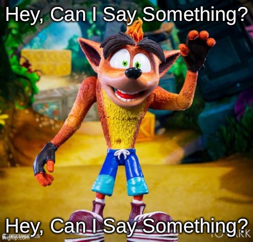 Hey, Can I Say Something?-Crash | Hey, Can I Say Something? Hey, Can I Say Something? | image tagged in hey can i say something -crash | made w/ Imgflip meme maker