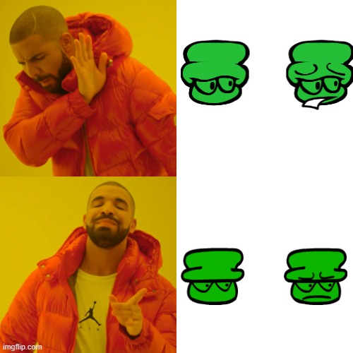 Old Bambi icons vs. New Bambi icons ( The Friday Night Funkin mod if ydk what I'm talking about ) | image tagged in memes,drake hotline bling | made w/ Imgflip meme maker