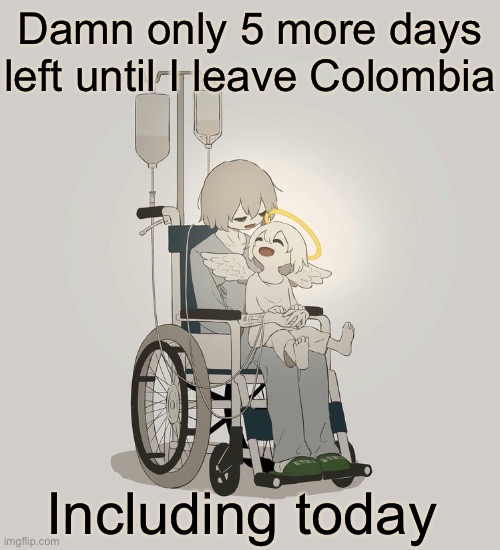 Avogado6 depression | Damn only 5 more days left until I leave Colombia; Including today | image tagged in avogado6 depression | made w/ Imgflip meme maker