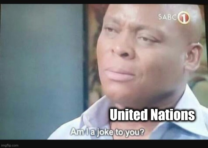 Am I a joke to you? | United Nations | image tagged in am i a joke to you | made w/ Imgflip meme maker