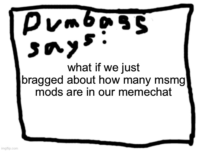 idk | what if we just bragged about how many msmg mods are in our memechat | image tagged in idk | made w/ Imgflip meme maker