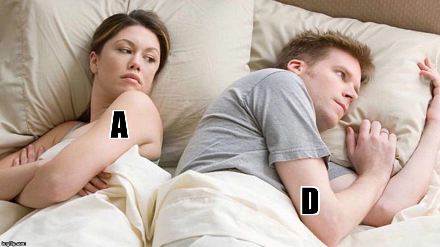 I Bet He's Thinking About Other Women Meme | A; D | image tagged in memes,i bet he's thinking about other women | made w/ Imgflip meme maker