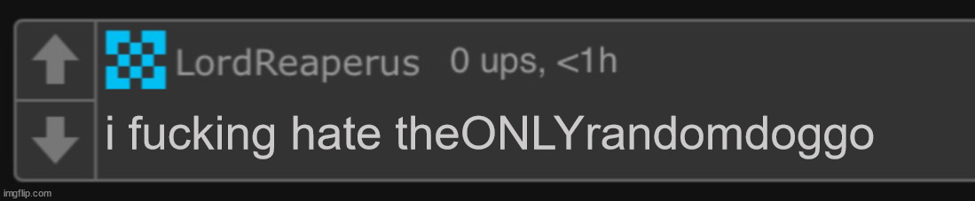 LordReaperus blank comment | i fucking hate theONLYrandomdoggo | image tagged in lordreaperus blank comment | made w/ Imgflip meme maker
