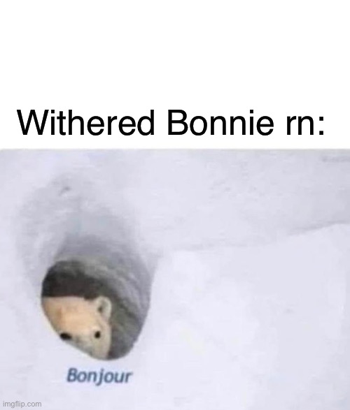 Bonjour | Withered Bonnie rn: | image tagged in bonjour | made w/ Imgflip meme maker