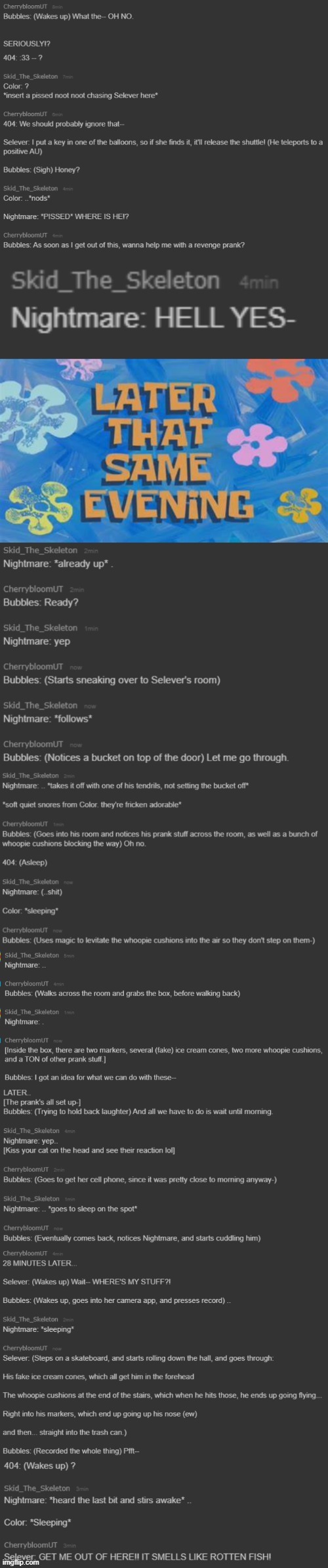 That one moment about a year ago when Noot and Bubbles got Selever back for his pranks | made w/ Imgflip meme maker