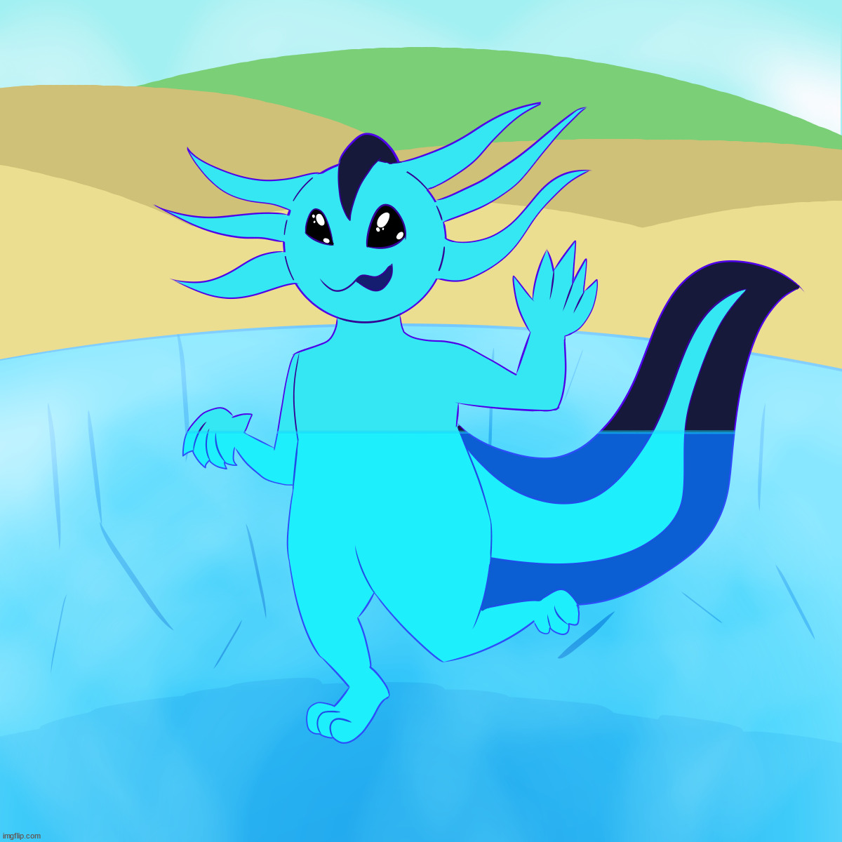 art 4 June (my art their character) | image tagged in furry,axolotl | made w/ Imgflip meme maker