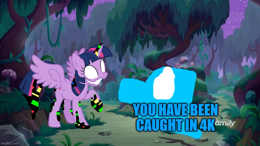 Mlp forest | YOU HAVE BEEN CAUGHT IN 4K | image tagged in mlp forest | made w/ Imgflip meme maker