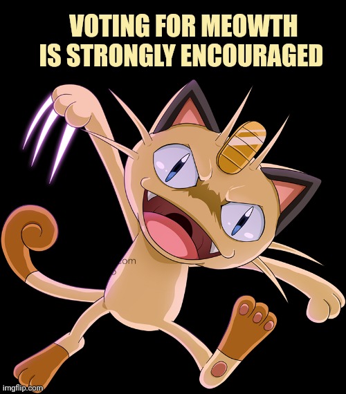 VOTING FOR MEOWTH IS STRONGLY ENCOURAGED | made w/ Imgflip meme maker