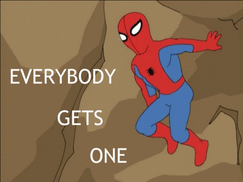 High Quality Family Guy Spiderman Everybody Gets One Blank Meme Template