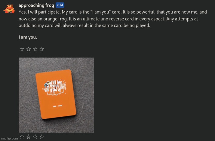 approaching frog's all-powerful card | made w/ Imgflip meme maker