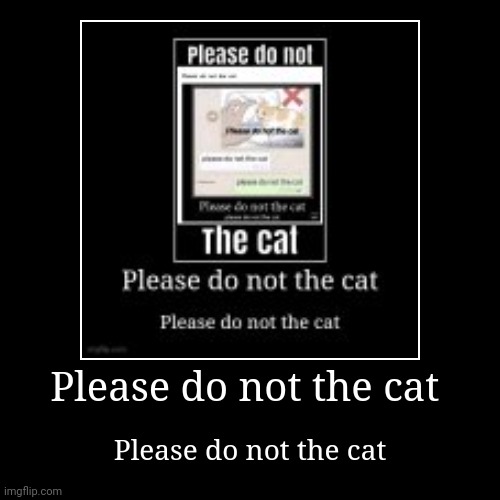 Please do not the cat day 2 | image tagged in funny,demotivationals | made w/ Imgflip demotivational maker