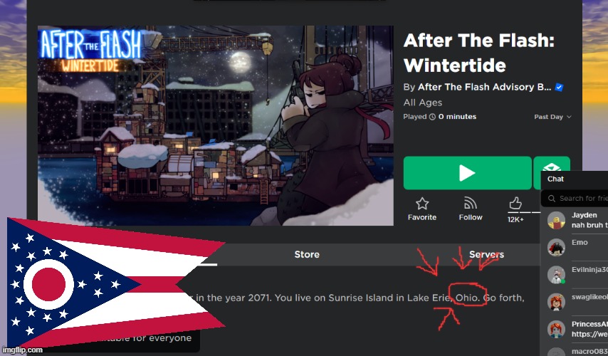 i just noticed that atf wintertide takes place in ohio :skull: | made w/ Imgflip meme maker