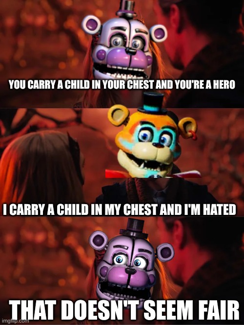 not sure if a repost but whatever | YOU CARRY A CHILD IN YOUR CHEST AND YOU'RE A HERO; I CARRY A CHILD IN MY CHEST AND I'M HATED; THAT DOESN'T SEEM FAIR | image tagged in that doesn't seem fair | made w/ Imgflip meme maker