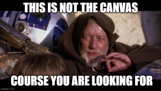 THIS IS NOT THE CANVAS; COURSE YOU ARE LOOKING FOR | made w/ Imgflip meme maker