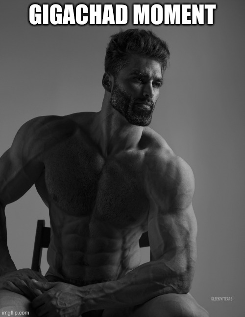 Giga Chad | GIGACHAD MOMENT | image tagged in giga chad | made w/ Imgflip meme maker
