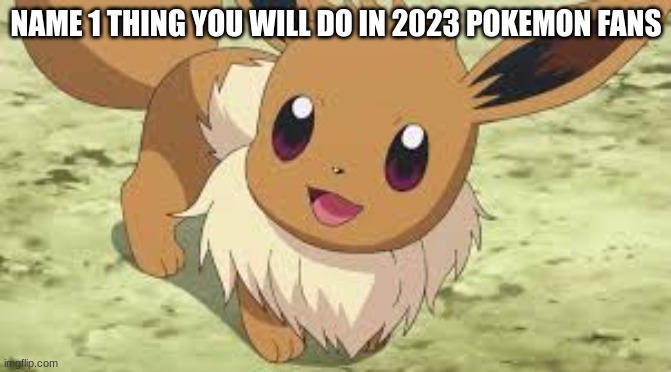 a survey | NAME 1 THING YOU WILL DO IN 2023 POKEMON FANS | image tagged in eevee | made w/ Imgflip meme maker