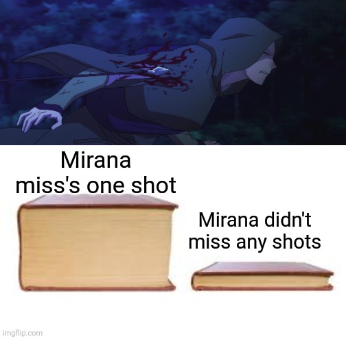 Story begins with an arrow | Mirana miss's one shot; Mirana didn't miss any shots | image tagged in big book small book,dota 2,dota 2 dragon blood | made w/ Imgflip meme maker