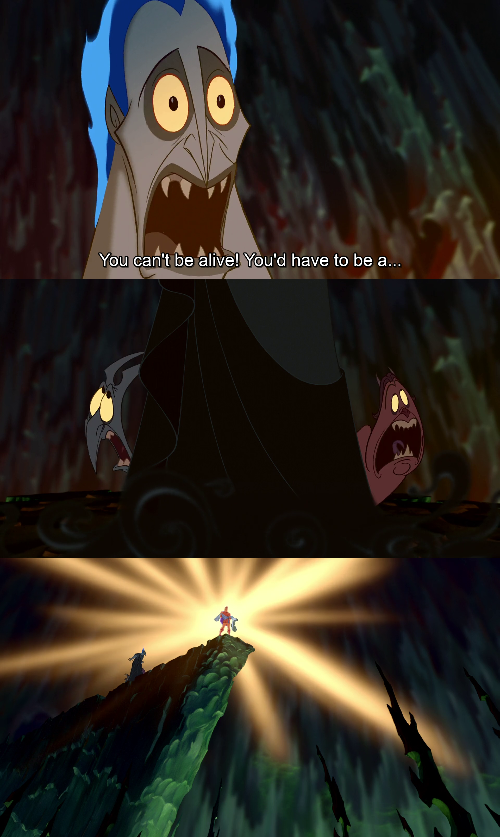 High Quality Disney cartoon Hercules Hades Immortal Invincible Invulnerable Blank Meme Template