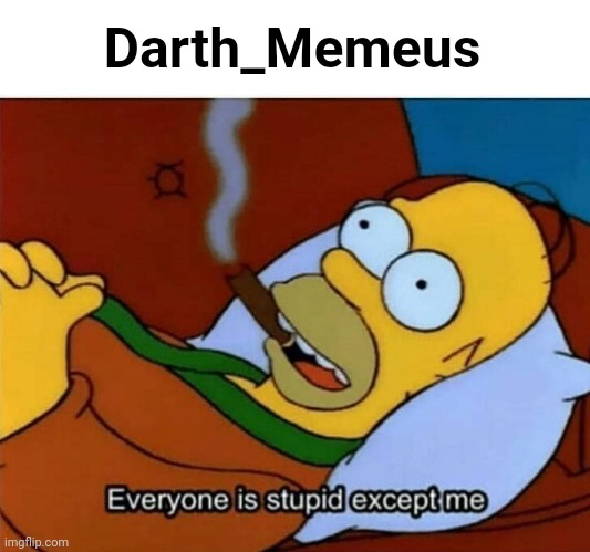 Everyone is stupid except me | Darth_Memeus | image tagged in everyone is stupid except me | made w/ Imgflip meme maker