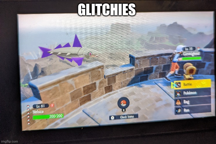 Hey check this out | GLITCHIES | image tagged in pokemon | made w/ Imgflip meme maker