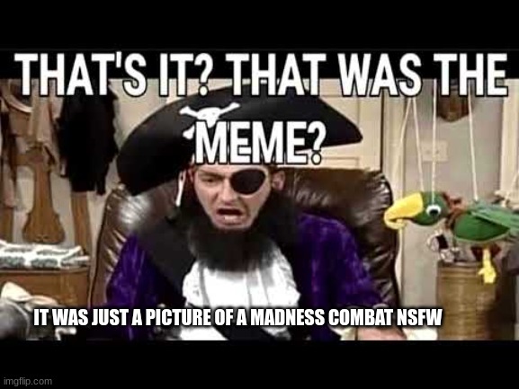 that's it? that's was the meme? | IT WAS JUST A PICTURE OF A MADNESS COMBAT NSFW | image tagged in that's it that's was the meme | made w/ Imgflip meme maker