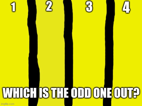 I'll reveal the answer in the comments tomarrow | 3; 2; 4; 1; WHICH IS THE ODD ONE OUT? | image tagged in blank white template,test,colors | made w/ Imgflip meme maker