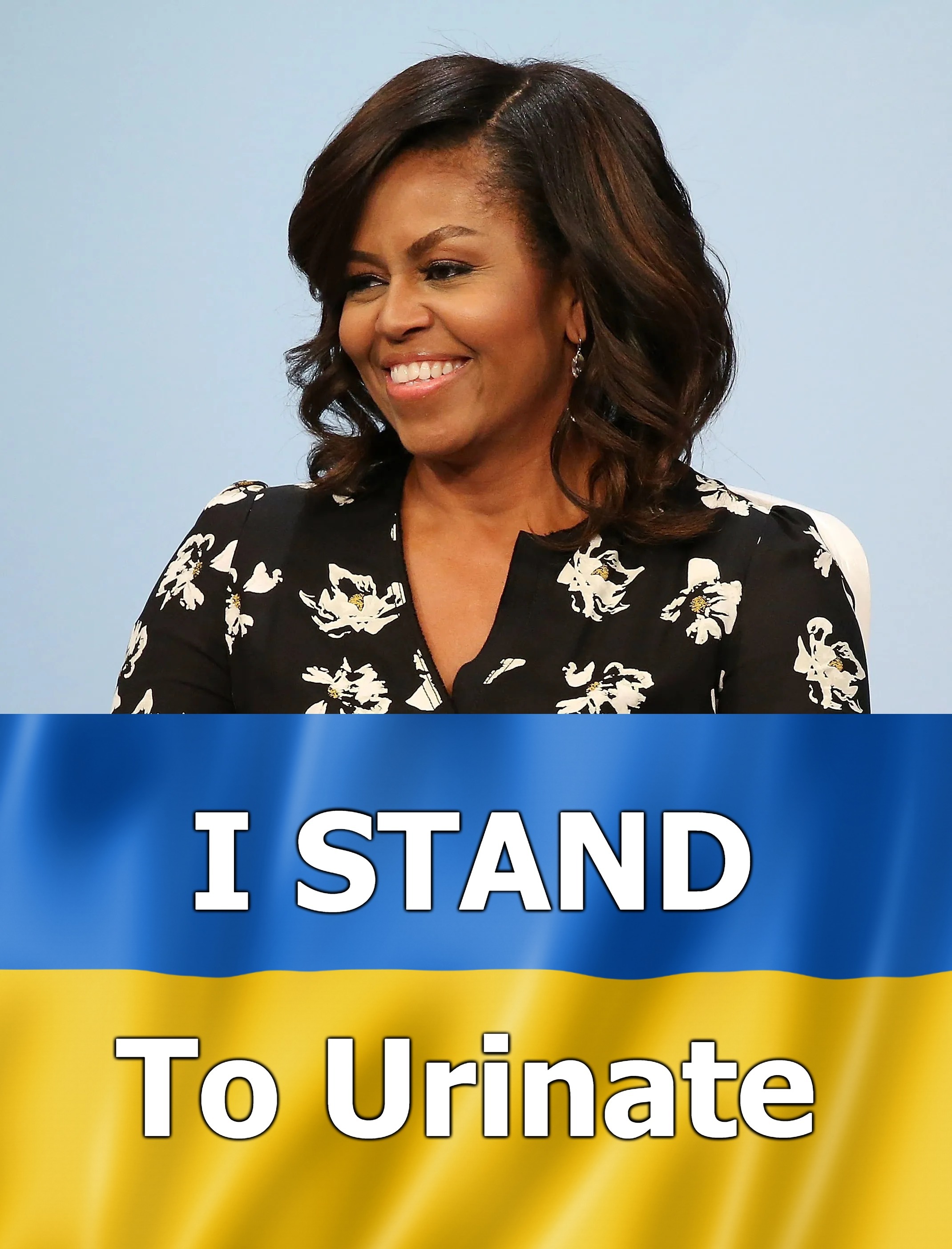 Tranny in America: I Stand to Urinate | image tagged in moochelle obama,first tranny,tired of hearing about transgenders,transgender bathroom,transgender,michael lavaughn robinson | made w/ Imgflip meme maker