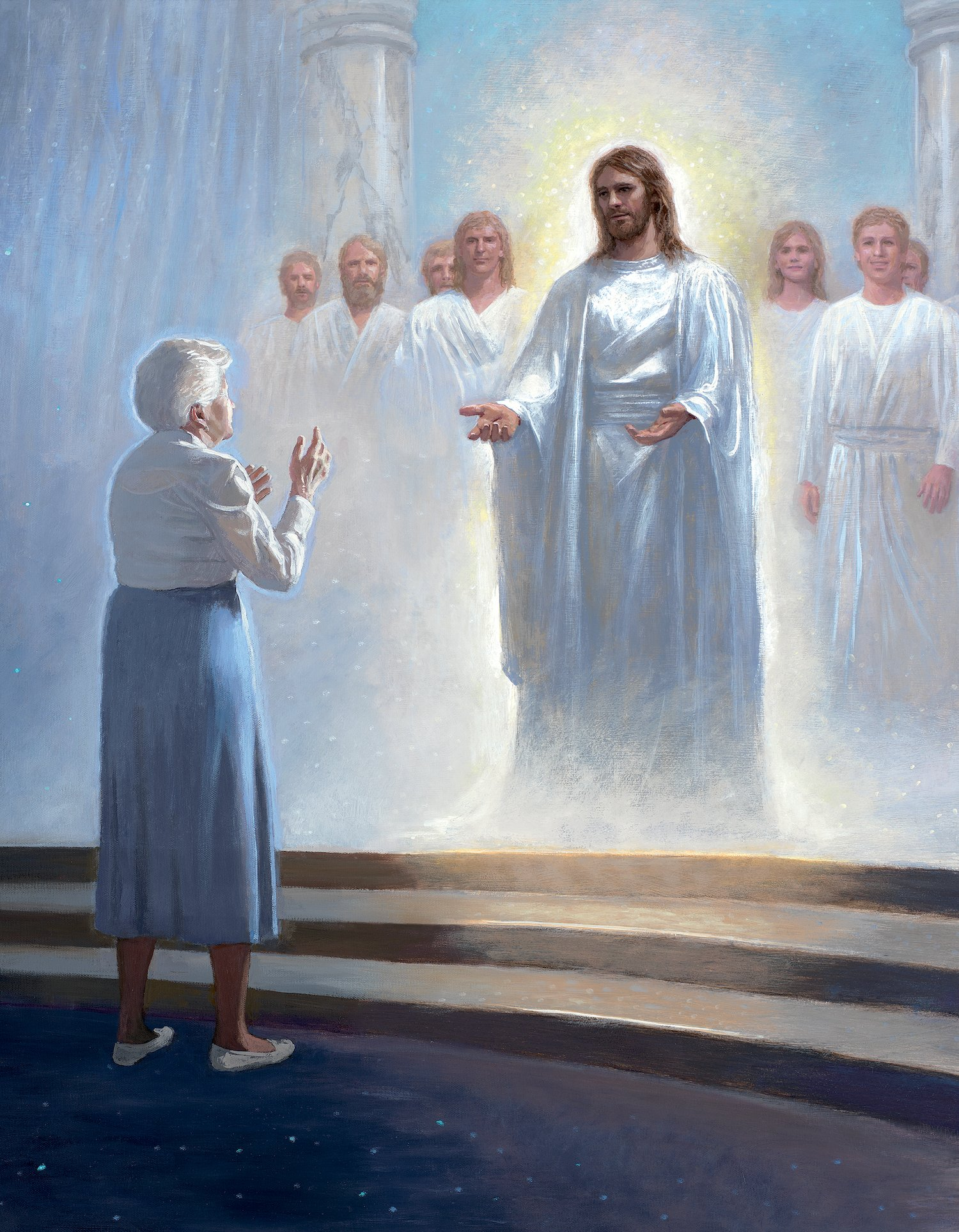 Old lady meets Jesus Blank Meme Template