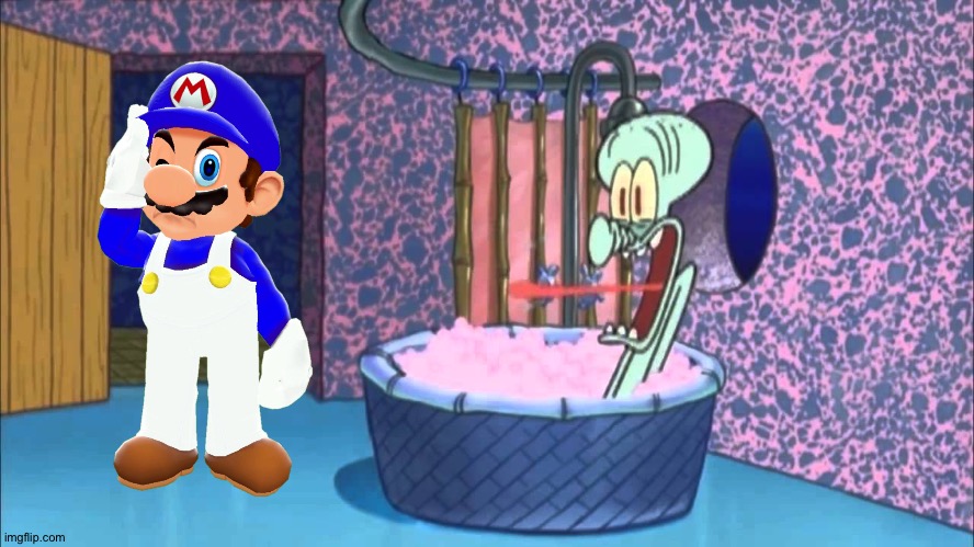 Smg4 drops by Squidward's house | image tagged in who dropped by squidward's house | made w/ Imgflip meme maker